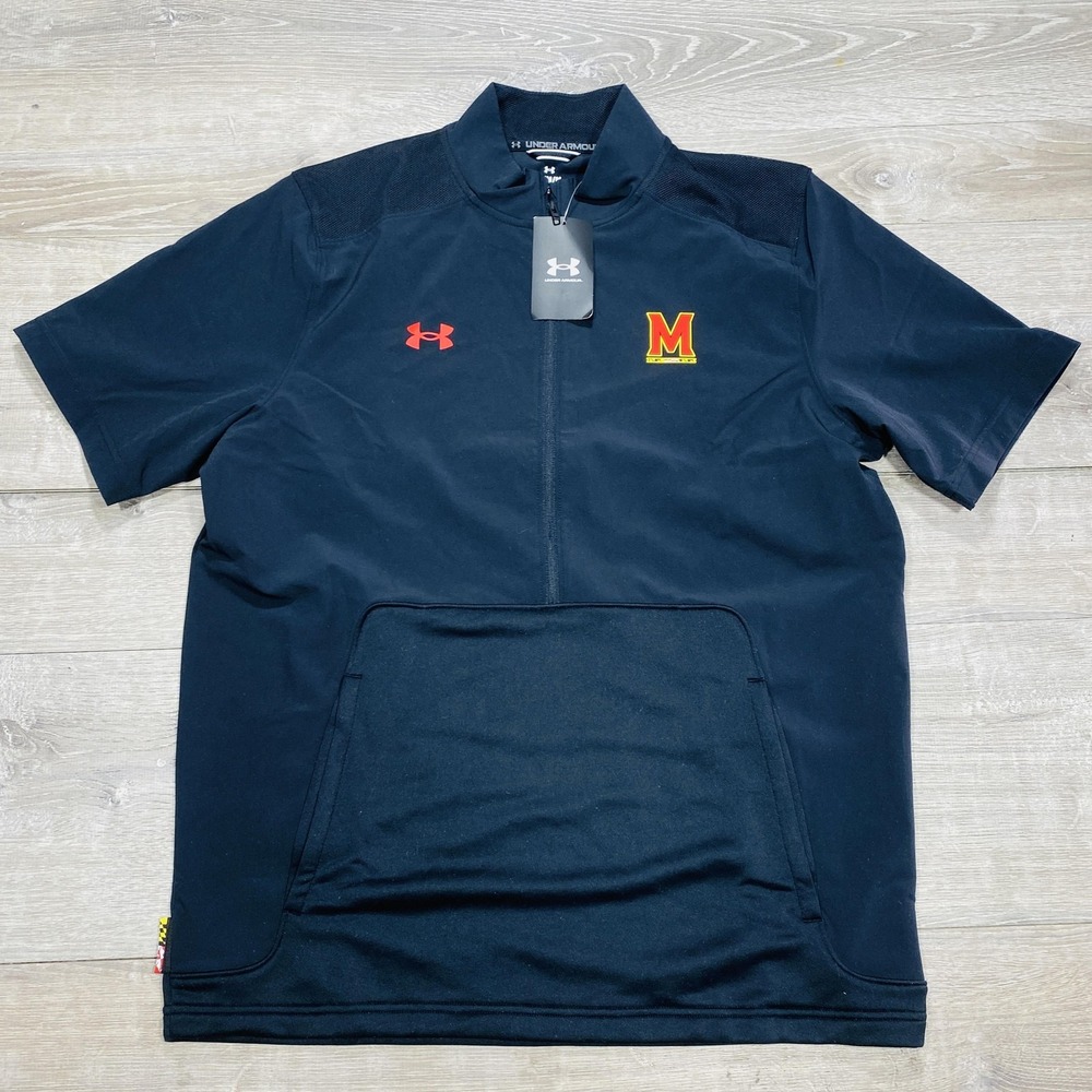 Under Armour Maryland Terrapins Pullover Mens Medium Navy 1/4 Zip Short Sleeve